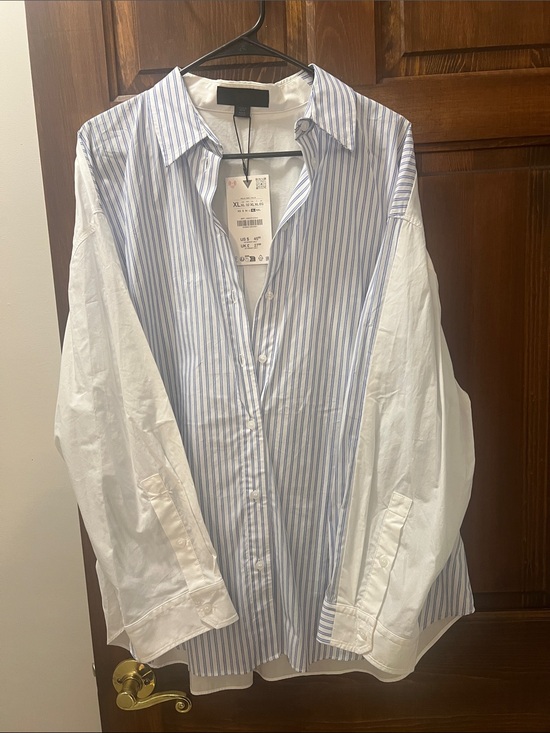 Zara Other - Zara NWT Color block Dress Shirt with Blue Pinstripes - XL